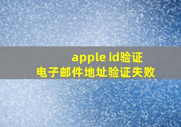 apple id验证电子邮件地址验证失败